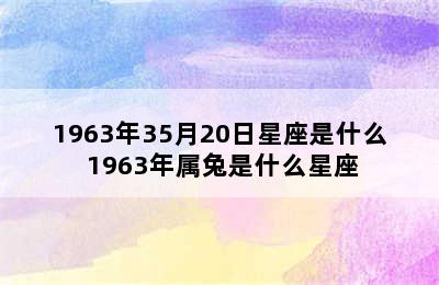 1963年35月20日星座是什么 1963年属兔是什么星座